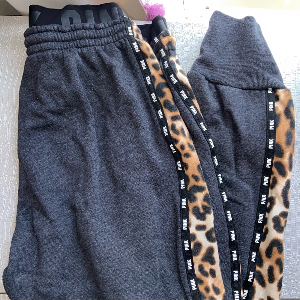 PINK cheetah print joggers
